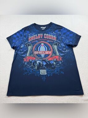 Carroll Shelby Cobra t-shirt men’s size 2XL blue graphic print racing team